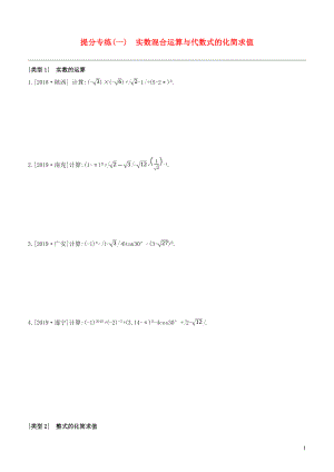 （全國版）2020年中考數(shù)學(xué)復(fù)習(xí) 提分專練01 實(shí)數(shù)混合運(yùn)算與代數(shù)式的化簡求值