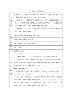 六年級(jí)英語(yǔ)下冊(cè) Module 3 Unit 1《The sun is shining》教案 （新版）外研版