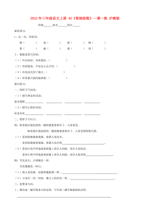 2022年三年級(jí)語文上冊(cè) 40《智燒敵艦》一課一練 滬教版