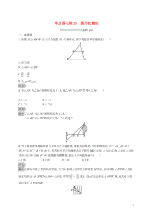 （課標(biāo)通用）甘肅省2019年中考數(shù)學(xué)總復(fù)習(xí)優(yōu)化設(shè)計(jì) 考點(diǎn)強(qiáng)化練25 圖形的相似