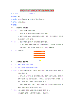 2021-2022年三年級(jí)體育上冊(cè) 各種運(yùn)球練習(xí)教案