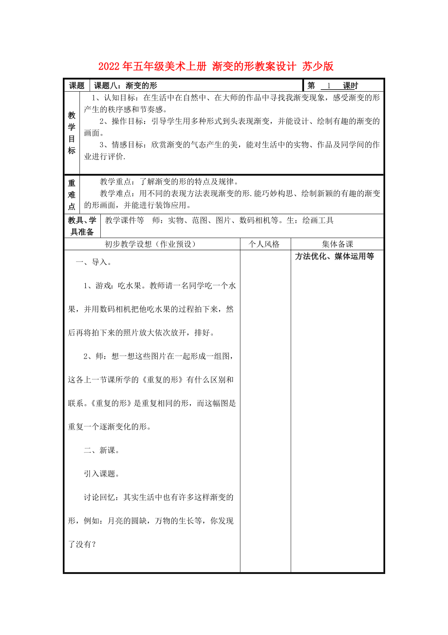 2022年五年級(jí)美術(shù)上冊 漸變的形教案設(shè)計(jì) 蘇少版_第1頁