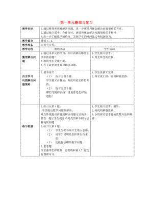 2022春三年級(jí)數(shù)學(xué)下冊(cè) 7《第一單元總復(fù)習(xí)》教案2 （新版）西師大版