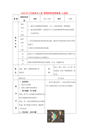 2022年三年級美術(shù)上冊 植物籽粒拼圖教案 人美版