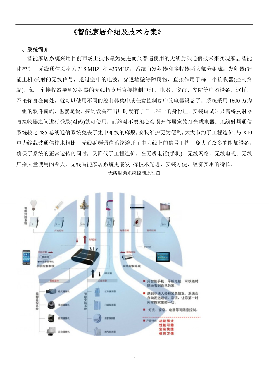 教育资料2022年收藏的智能家居技术方案书_第1页