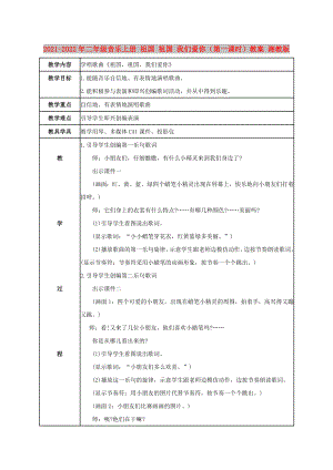 2021-2022年二年級(jí)音樂(lè)上冊(cè) 祖國(guó) 祖國(guó) 我們愛(ài)你（第一課時(shí)）教案 湘教版