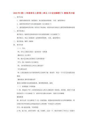 2022年(秋)二年級(jí)音樂(lè)上冊(cè) 第二單元《小寶寶睡著了》教案 蘇少版