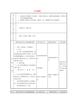 2022春一年級(jí)音樂下冊(cè) 第一單元《小松樹》教案 蘇少版