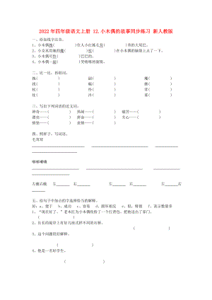 2022年四年級(jí)語文上冊 12.小木偶的故事同步練習(xí) 新人教版