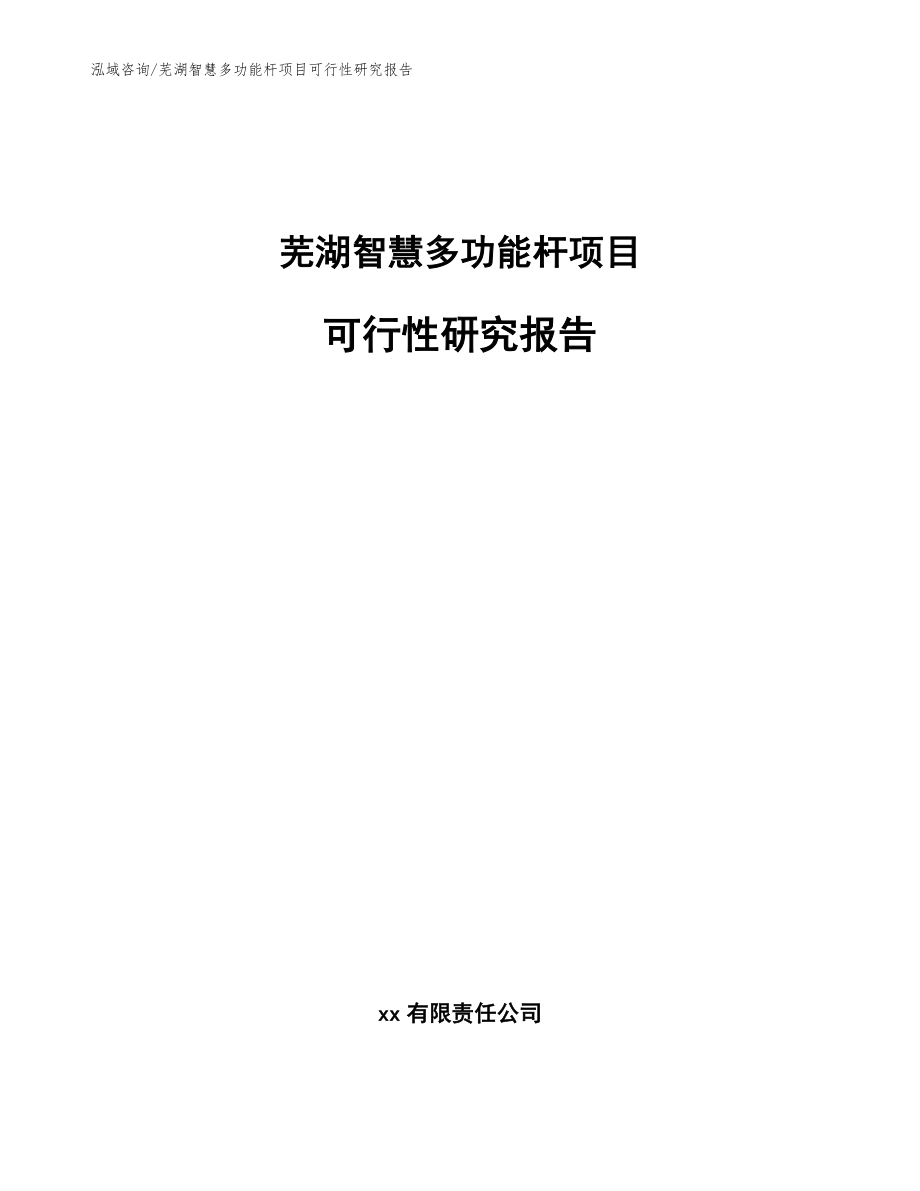 芜湖智慧多功能杆项目可行性研究报告_第1页