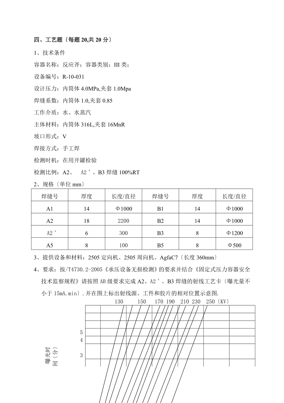 RTII射线工艺题(齐全且带答案)_第1页