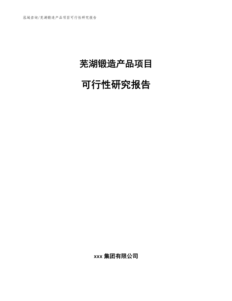 芜湖锻造产品项目可行性研究报告_范文_第1页