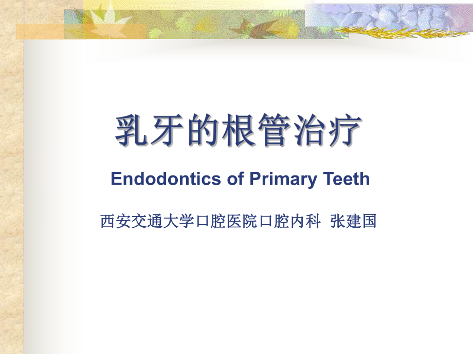 《乳牙的根管治疗》PPT课件_第1页