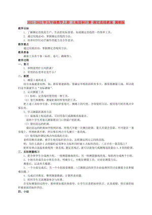 2021-2022年五年級數(shù)學(xué)上冊 土地面積計(jì)算-測定直線教案 冀教版