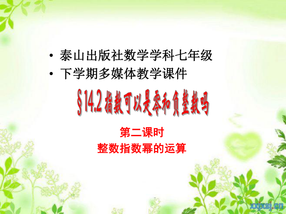 七年级数学下册14.2.2指数可以是零和负整数吗习题课件青岛版课件_第1页