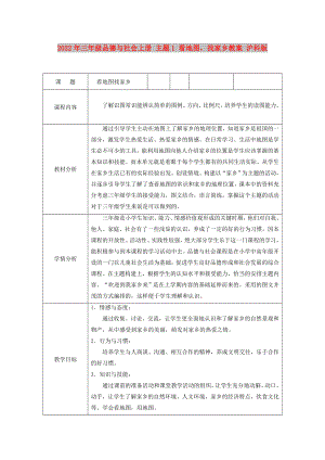 2022年三年級品德與社會上冊 主題1 看地圖找家鄉(xiāng)教案 滬科版