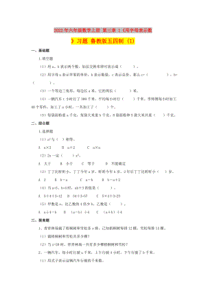 2022年六年級(jí)數(shù)學(xué)上冊(cè) 第三章 1《用字母表示數(shù)》習(xí)題 魯教版五四制 (I)