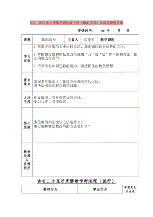 2021-2022年小學(xué)數(shù)學(xué)四年級下冊《數(shù)的改寫》互動質(zhì)疑教學(xué)案