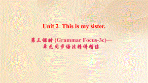 最新英语上册Unit2Thisismysister第3课时GrammarFocus3c同步语法精讲精练课件