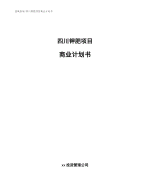 四川钾肥项目商业计划书【参考模板】