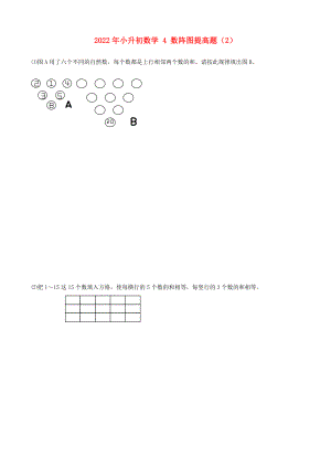 2022年小升初數(shù)學(xué) 4 數(shù)陣圖提高題（2）