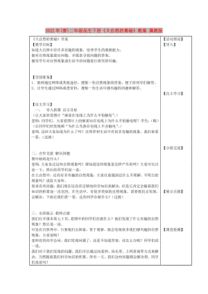 2022年(春)二年級品生下冊《大自然的奧秘》教案 冀教版