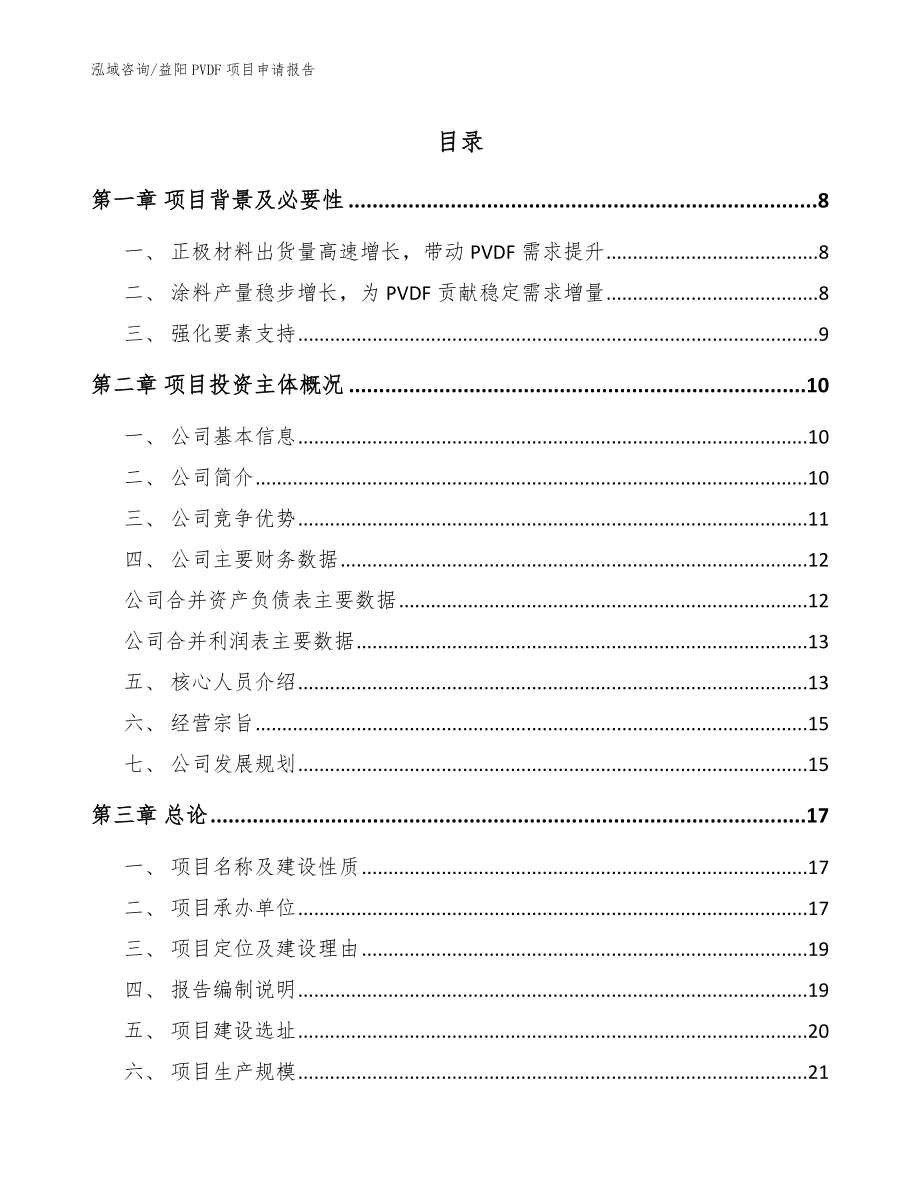 益阳PVDF项目申请报告（模板参考）_第1页