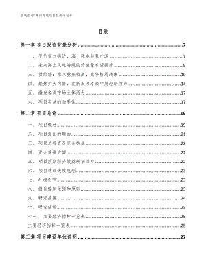 漳州海缆项目投资计划书（模板参考）