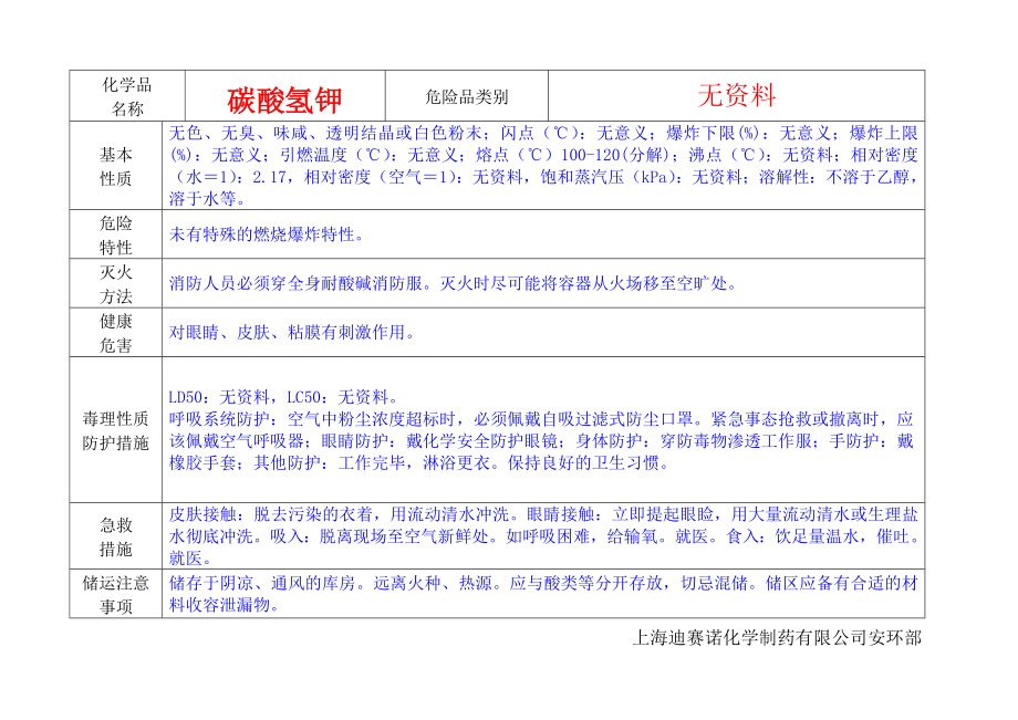 碳酸氫鉀安全使用說明書_第1頁(yè)