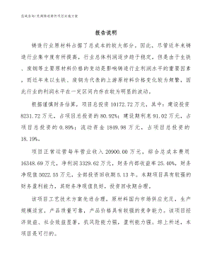 芜湖铸造铸件项目实施方案（范文）
