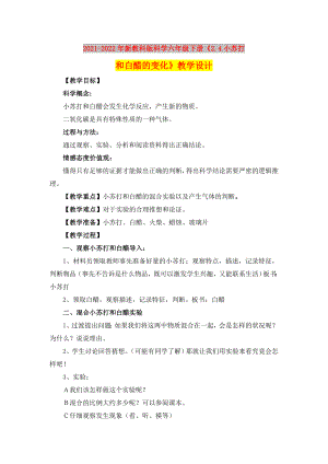 2021-2022年新教科版科學(xué)六年級(jí)下冊(cè)《2.4小蘇打和白醋的變化》教學(xué)設(shè)計(jì)