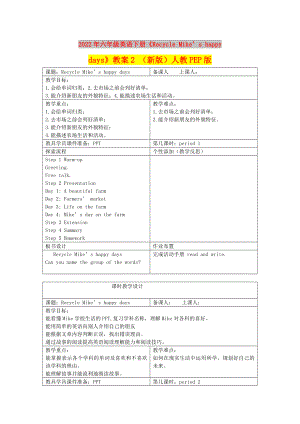 2022年六年級英語下冊《Recycle Mike’s happy days》教案2 （新版）人教PEP版