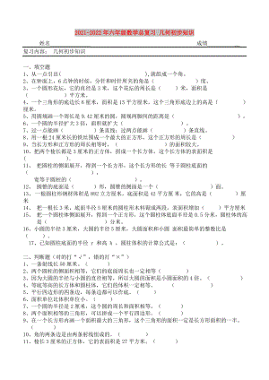 2021-2022年六年級(jí)數(shù)學(xué)總復(fù)習(xí) 幾何初步知識(shí)