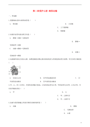 2017-2018學年七年級生物下冊 第2單元 第二章 愛護心臟 確保運輸單元測試（無答案）（新版）冀教版