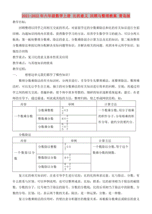 2021-2022年六年級數(shù)學(xué)上冊 比的意義 回顧與整理教案 青島版