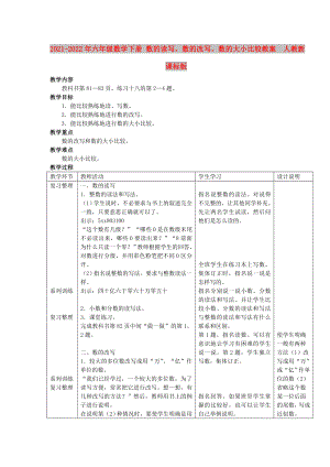 2021-2022年六年級數(shù)學下冊 數(shù)的讀寫數(shù)的改寫數(shù)的大小比較教案人教新課標版