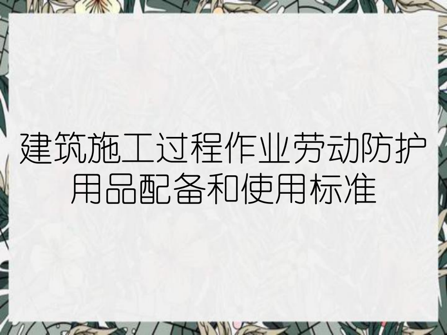 建筑施工过程作业劳动防护用品配备和使用标准_第1页