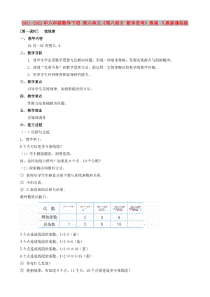 2021-2022年六年級(jí)數(shù)學(xué)下冊(cè) 第六單元《第六部分 數(shù)學(xué)思考》教案 人教新課標(biāo)版