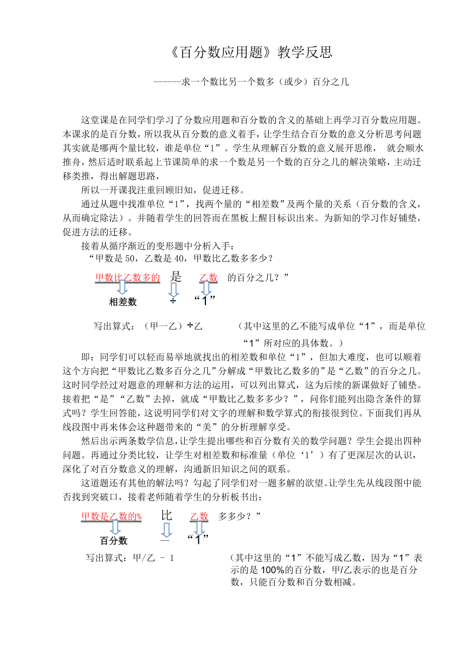 教學反思《百分數(shù)應用題》_第1頁