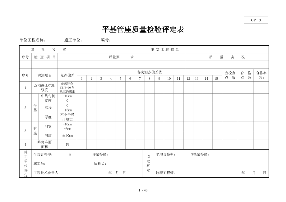 市政工程质量检验评定表_第1页