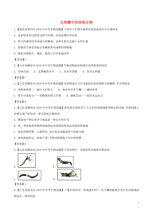 2018年中考生物 知識(shí)分類(lèi)練習(xí)卷 生物圈中的其他生物