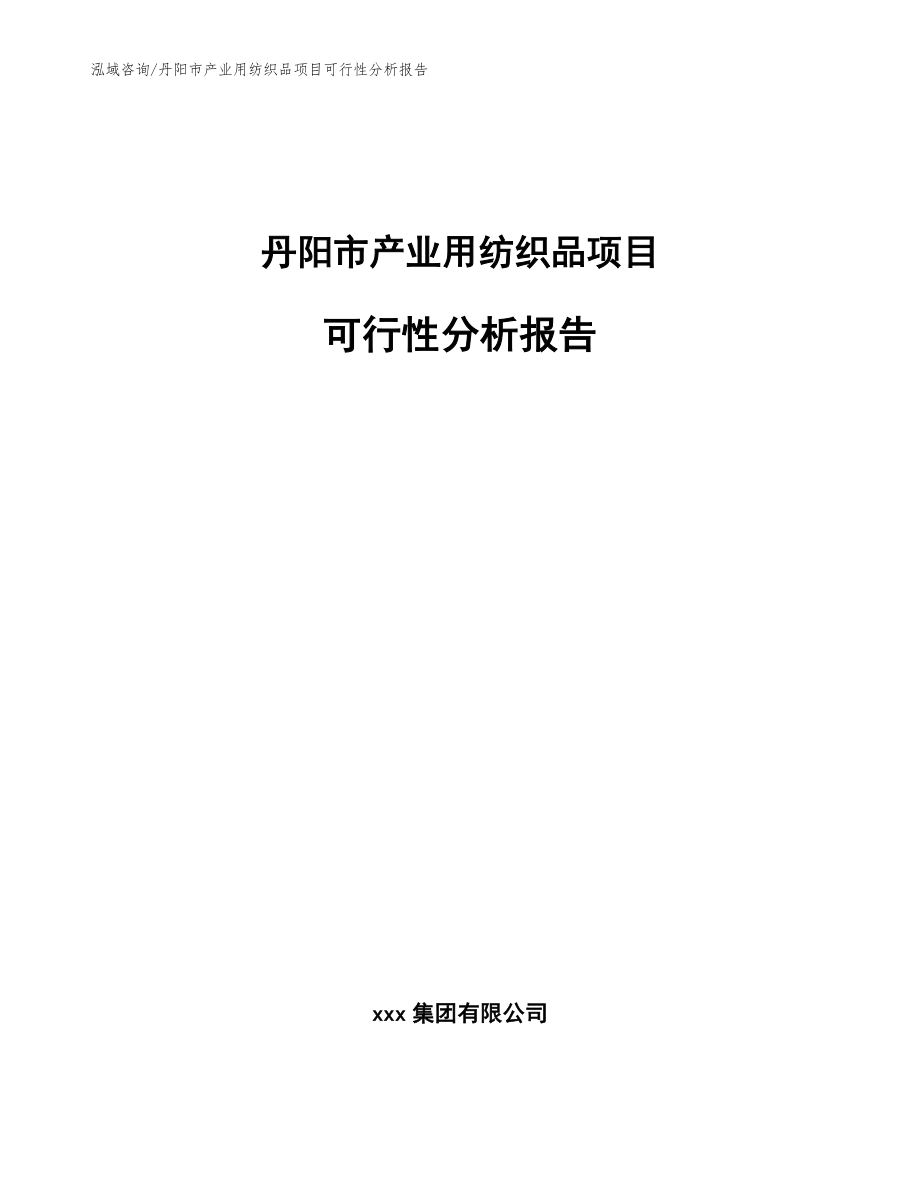 丹阳市产业用纺织品项目可行性分析报告【模板范文】_第1页