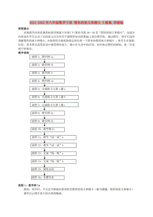 2021-2022年六年級(jí)數(shù)學(xué)下冊(cè) 圖形的放大和縮小 5教案 蘇教版