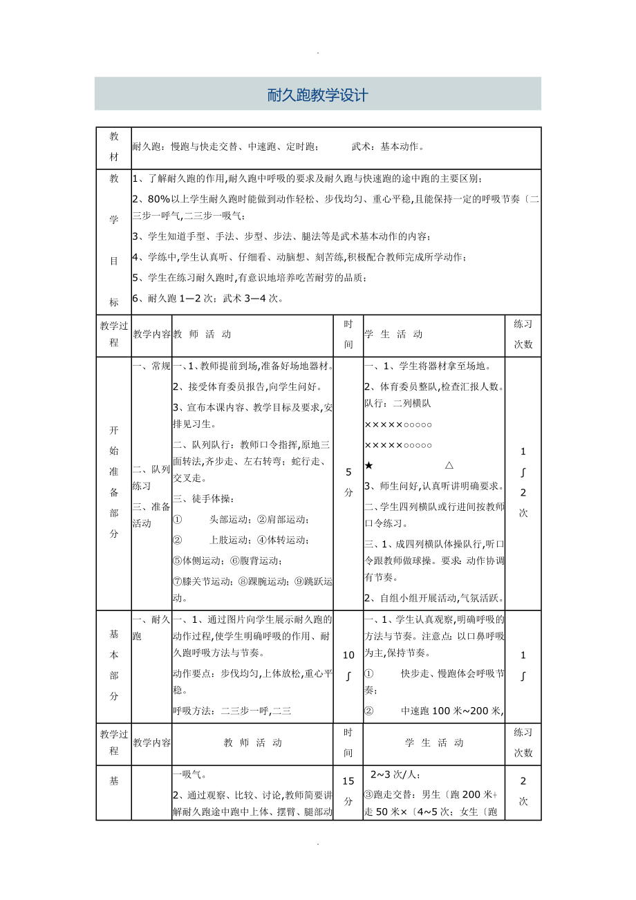 耐久跑整体教案_第1页