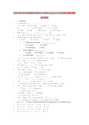 2021-2022年六年級(jí)英語上冊 Unit 3 What color is it單元綜合檢測 魯教版五四制