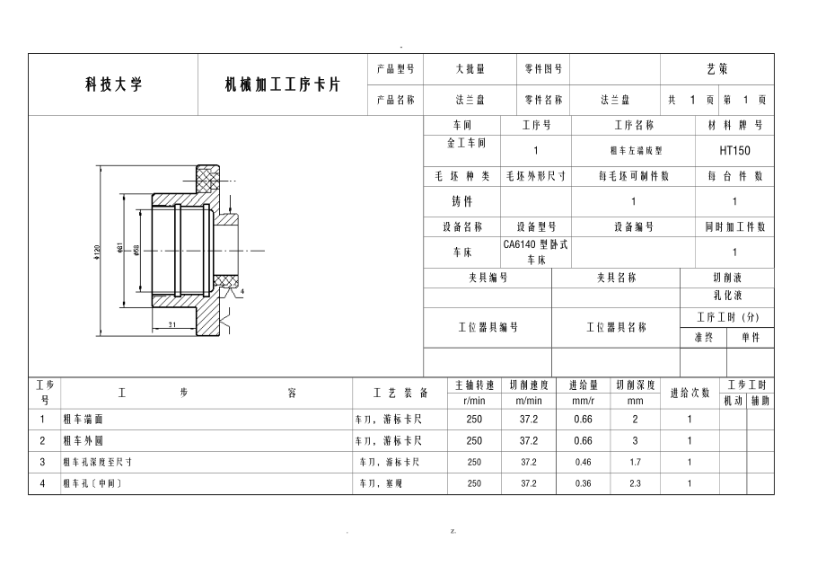 法蘭盤工序卡(全套)_第1頁(yè)