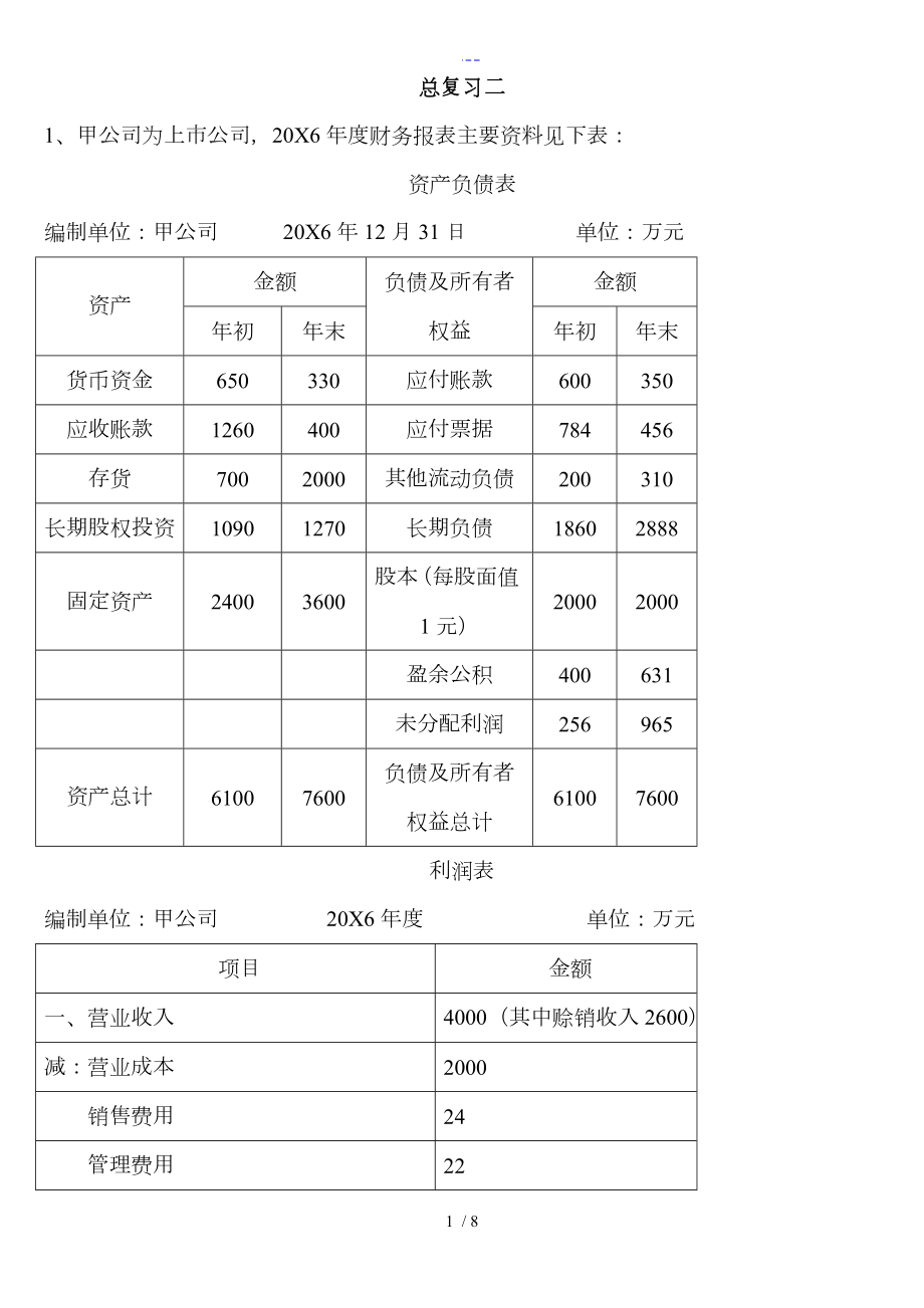 财务会计复习资料二_第1页