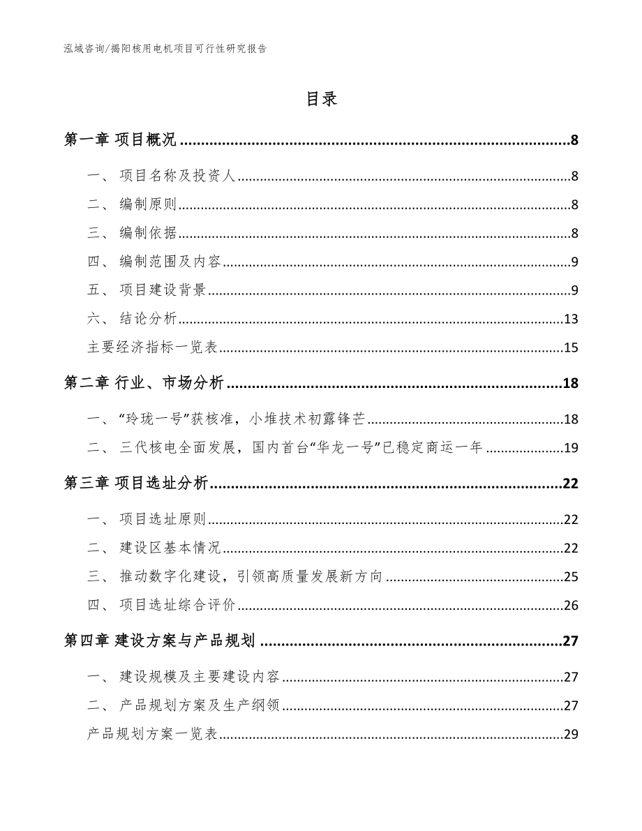 揭阳核用电机项目可行性研究报告（参考范文）_第1页
