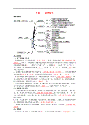 2017年中考生物 專題一 科學(xué)探究復(fù)習(xí)題 北師大版