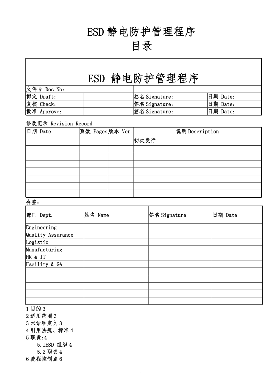 某ESD静电防护管理程序文件_第1页